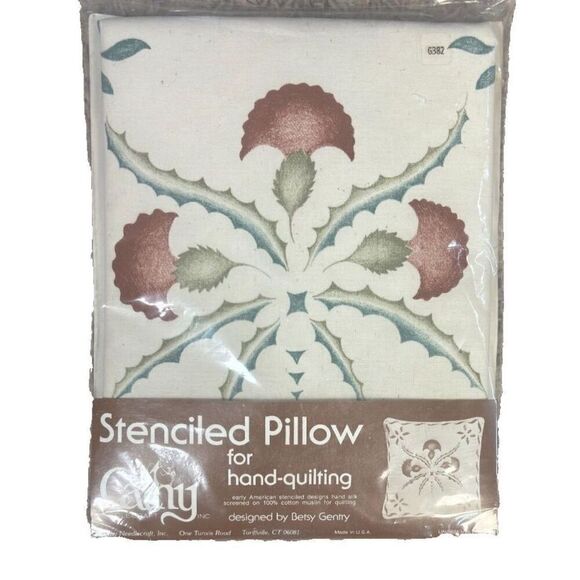 New Cathy Needlecraft Stenciled Pillow For Hand-Quilting Country Early American - Picture 1 of 3
